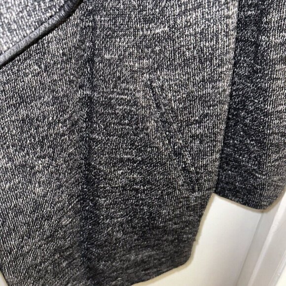 Theory Clarania Heathered Black Waterfall Wool Blend Open Draped Cardigan Large - Picture 5 of 8